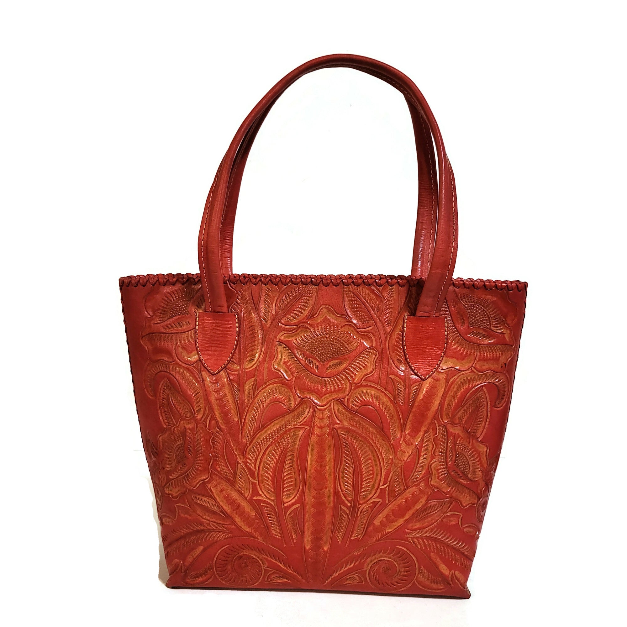 Tote bag, Hand tooled leather