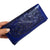 Large leather wallet for women, blue
