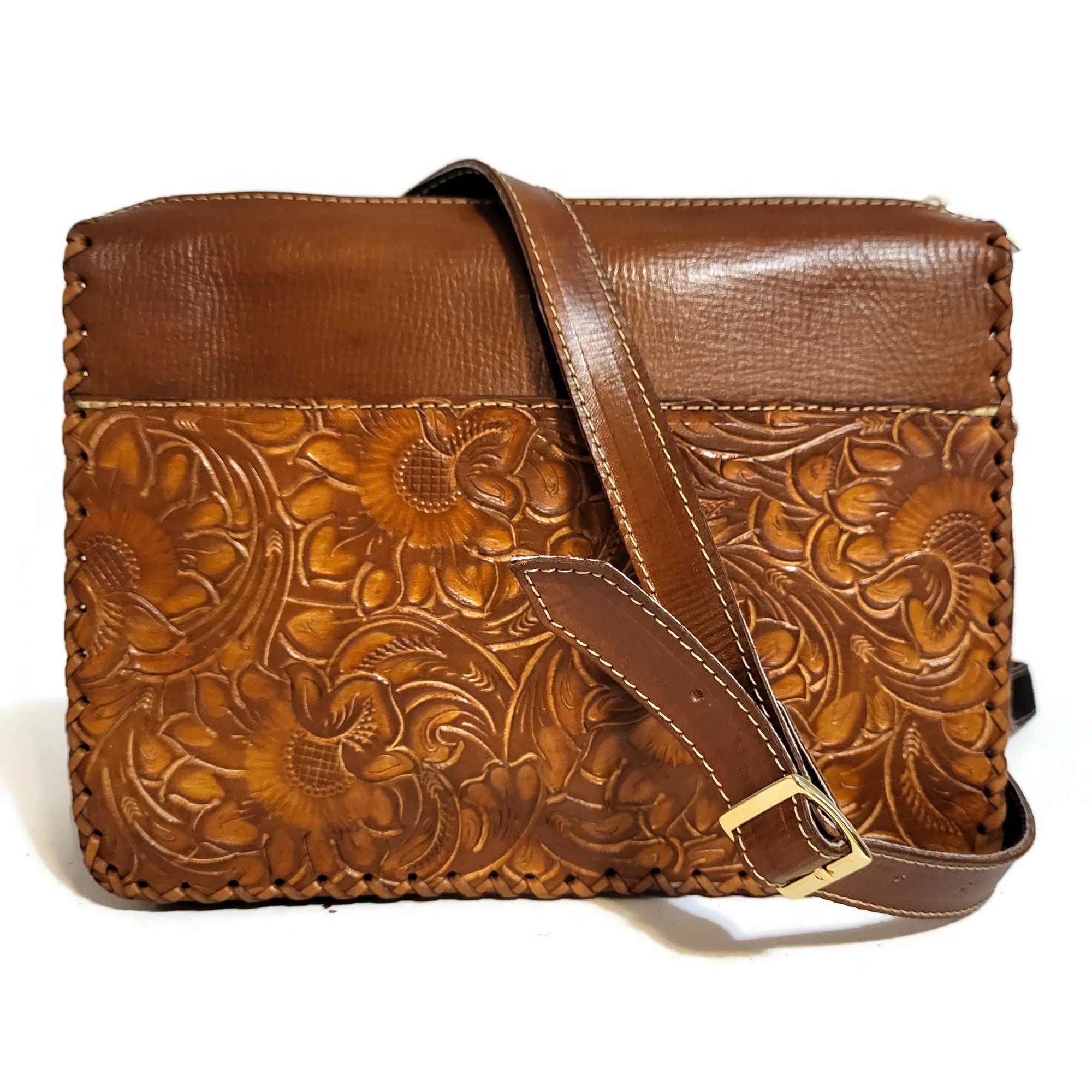 Hand tooled leather bag for women, leather women purse, shoulder bag , brown leather bag
