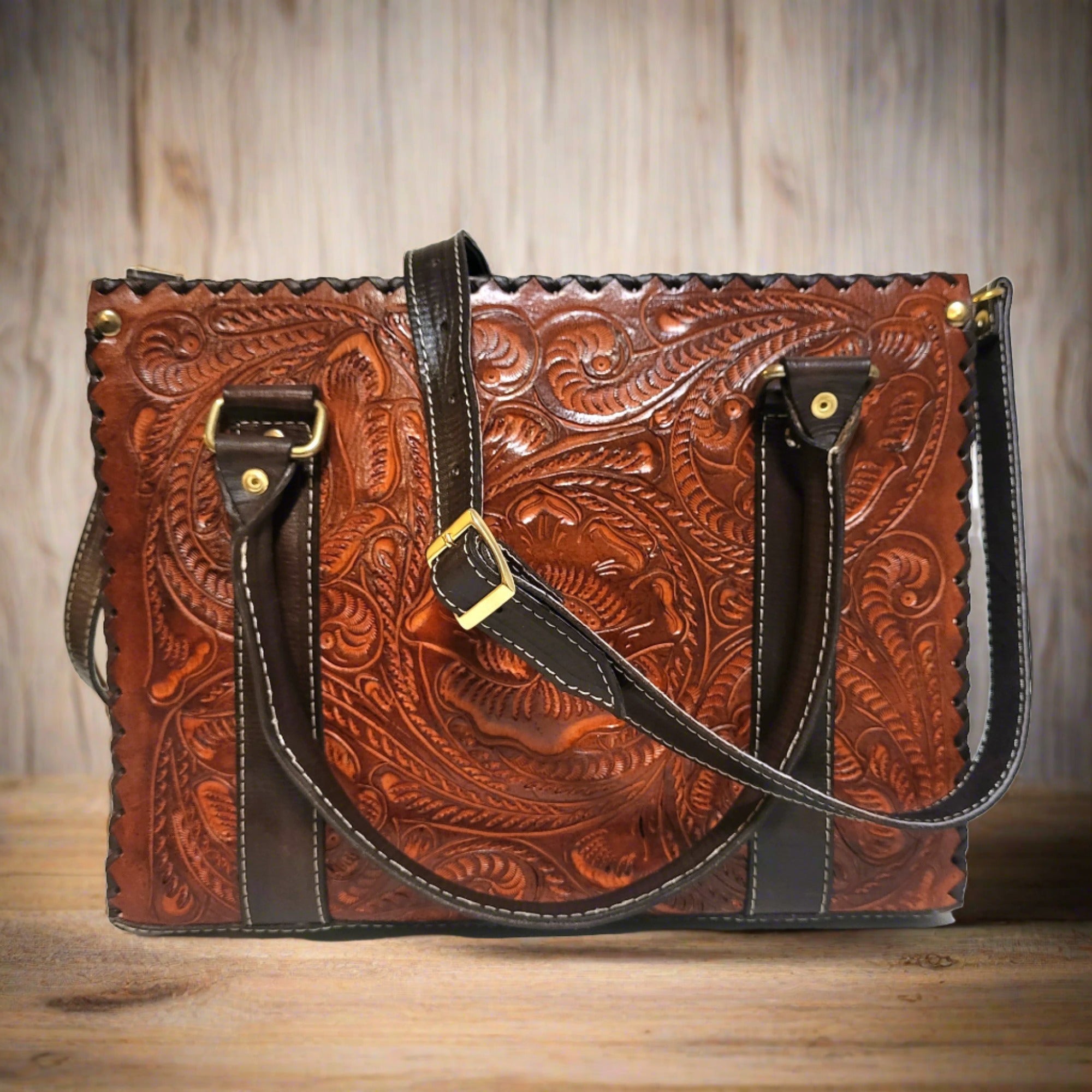 Leather handbag for women hand tooled leather bag handmade,  hand tooled leather bag.