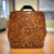 Leather bag backpack for women, Hand tooled leather bag for women