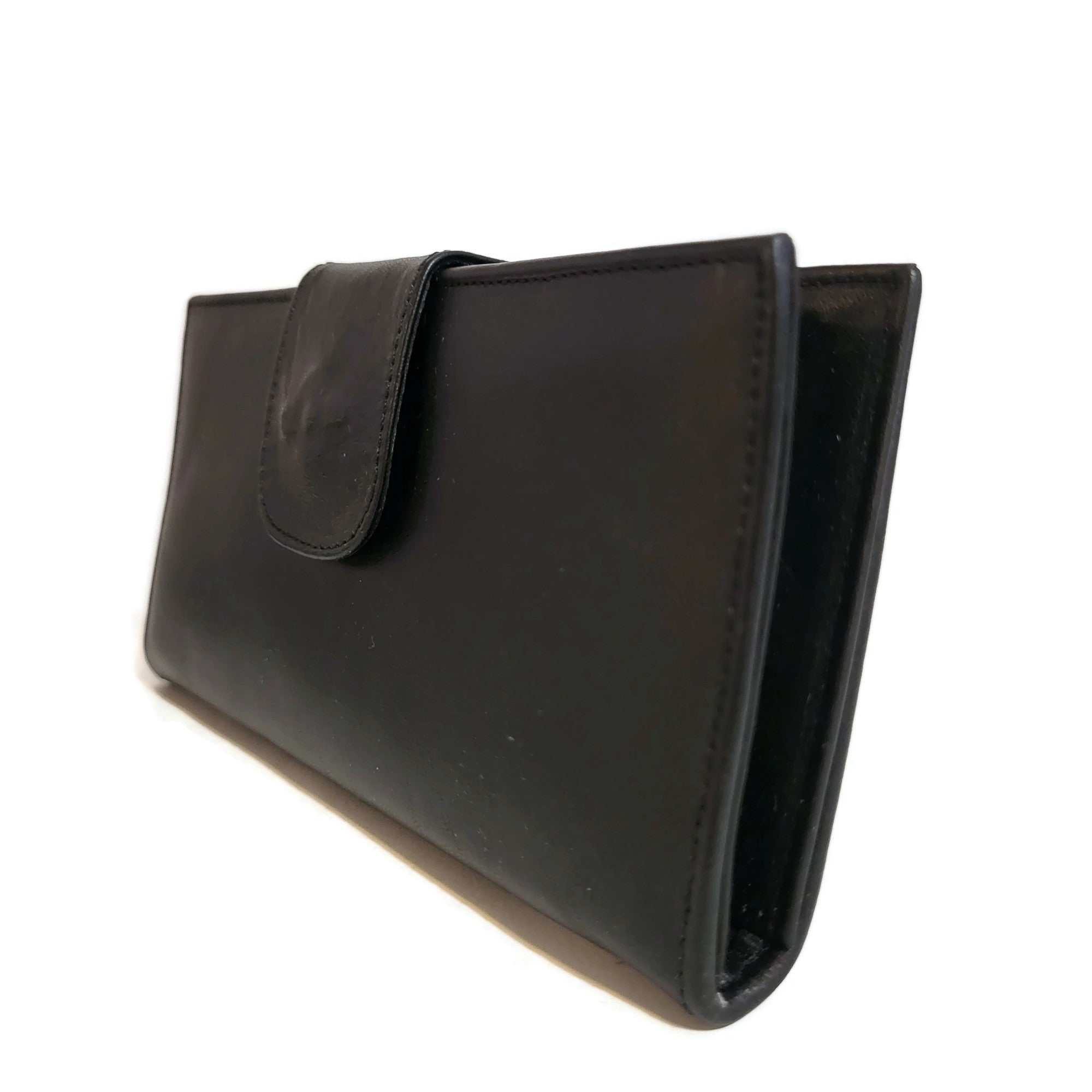 Large leather wallet for woman, with zipper