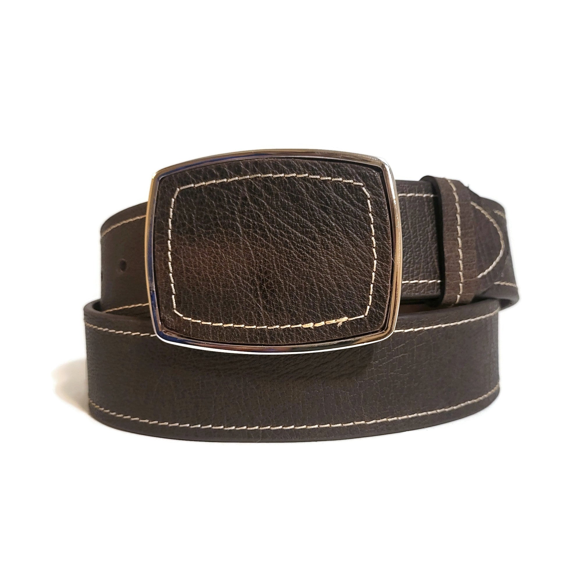 Cinturón de cuero para mujer, cinturón marrón.