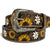 Sunflower leather  belt for women,  handmade leather belt for women,  Brown leather belt with removable buckle.