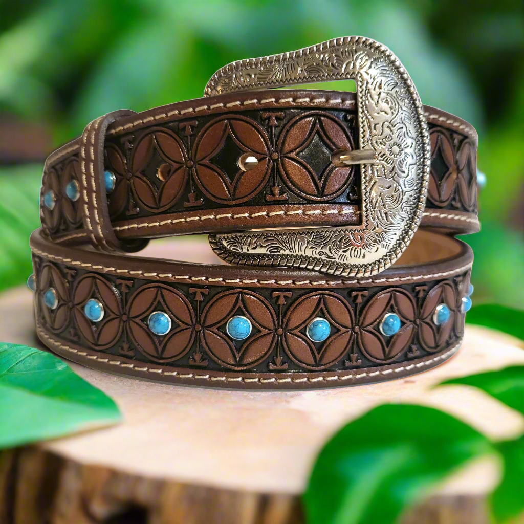 leather belt for women, handmade with genuine leather
