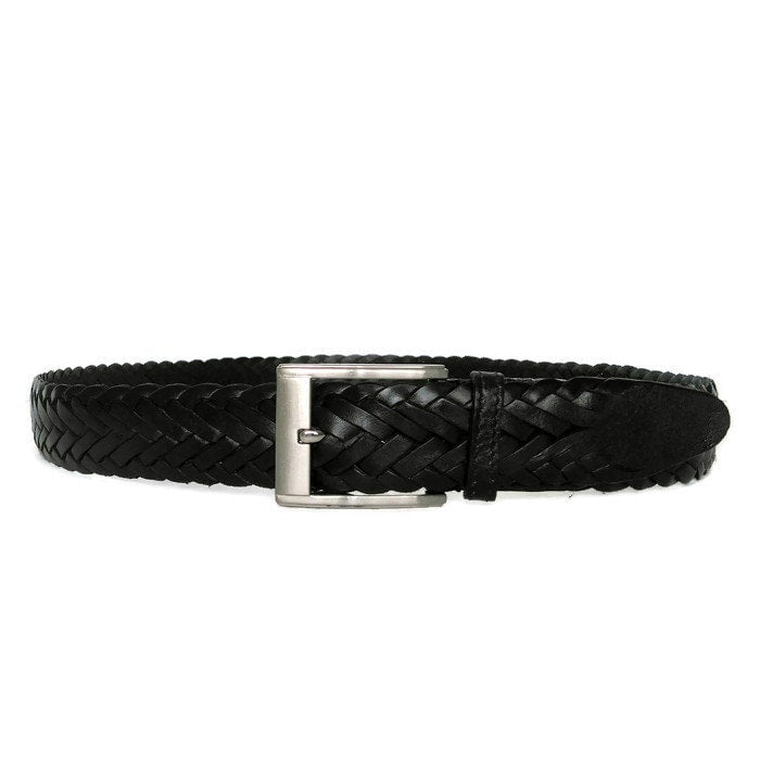 Braided Black Leather Belt for Men ,Cowhide, Casual Dress Style,  For Jeans