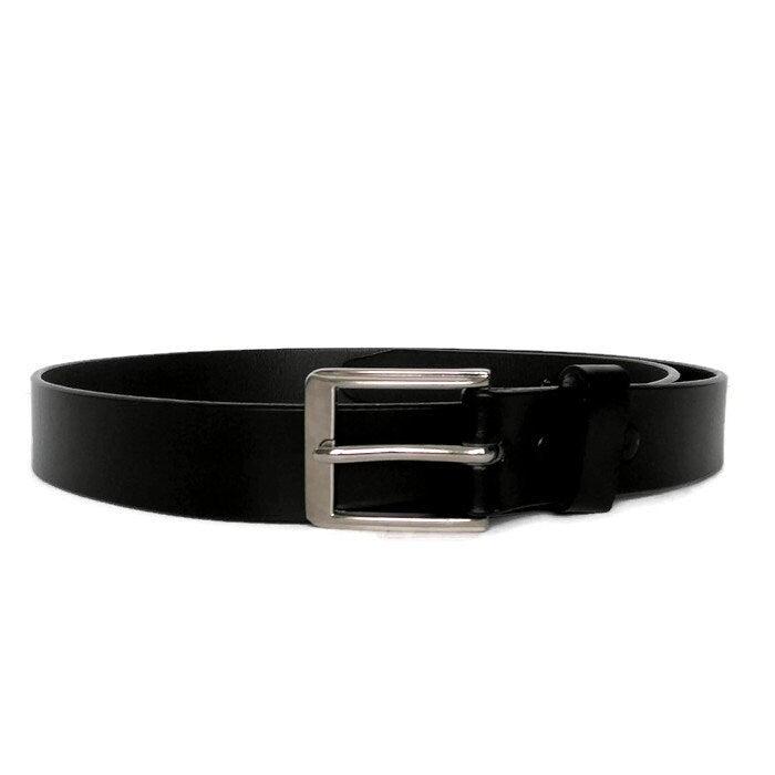Skinny Black Leather Belt for Women with Removable Buckle, Personalized
