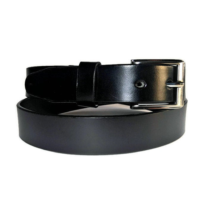 Skinny Black Leather Belt for Women with Removable Buckle