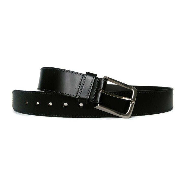 Casual Black Leather Belt  for Men, Minimalist, Personalized Gift for Him