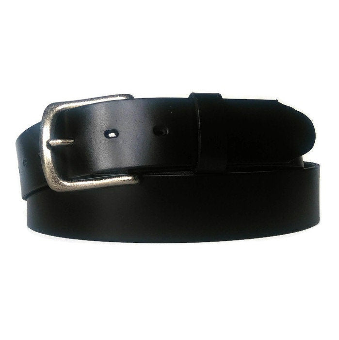 Extra Large Black Leather Belt: Removable Buckle,  Cowhide