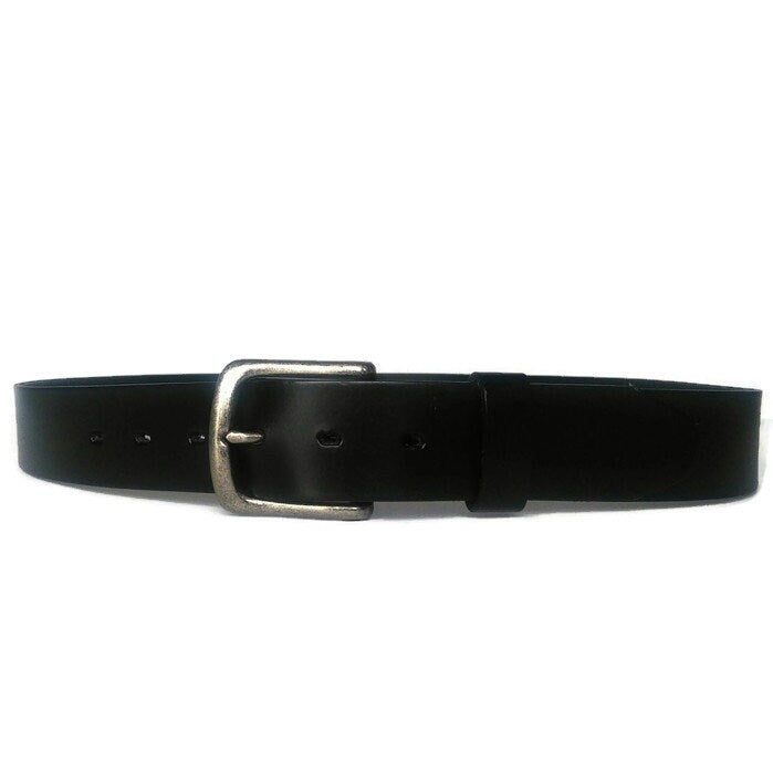 Extra Large Black Leather Belt: Removable Buckle,  Cowhide