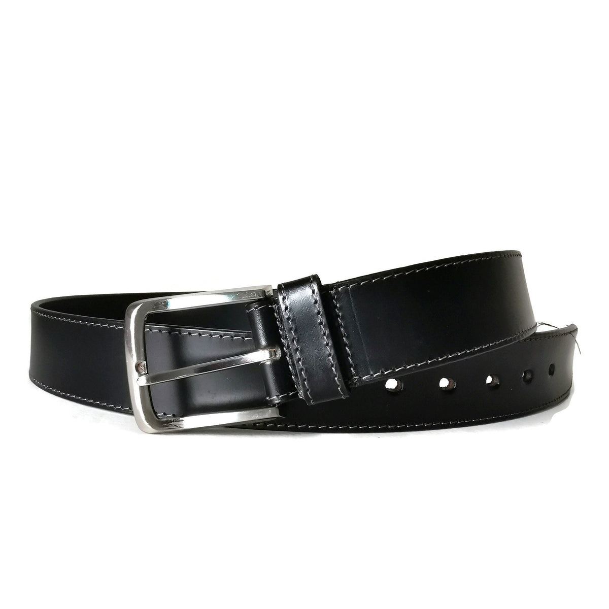 Casual Black Leather Belt  for Men, Minimalist, Personalized Gift for Him