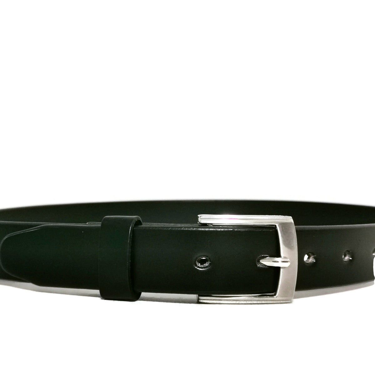 Skinny Black Leather Belt for Women with Removable Buckle, Personalized