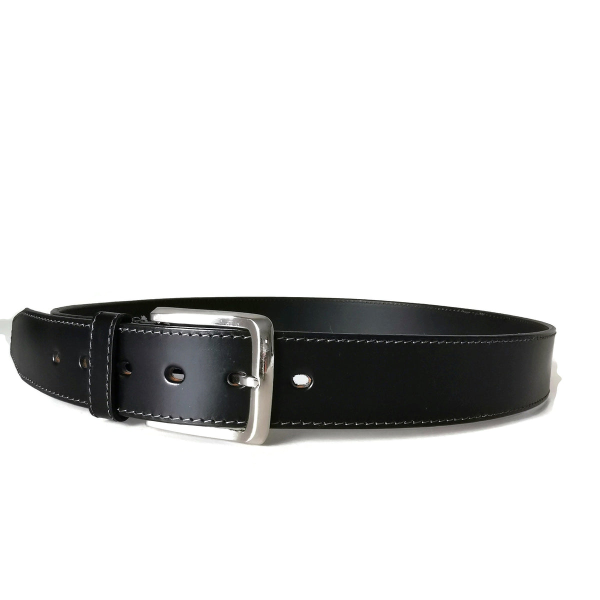 Casual Black Leather Belt  for Men, Minimalist, Personalized Gift for Him