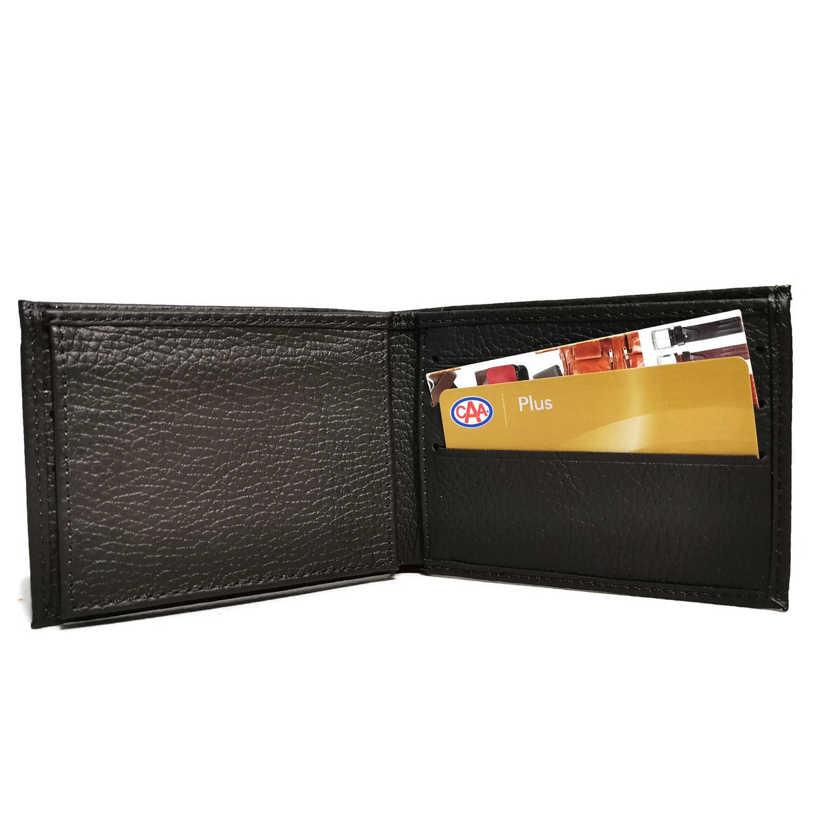 Brown Leather Slim Wallet For Men Bifold  Minimalist Card Holder