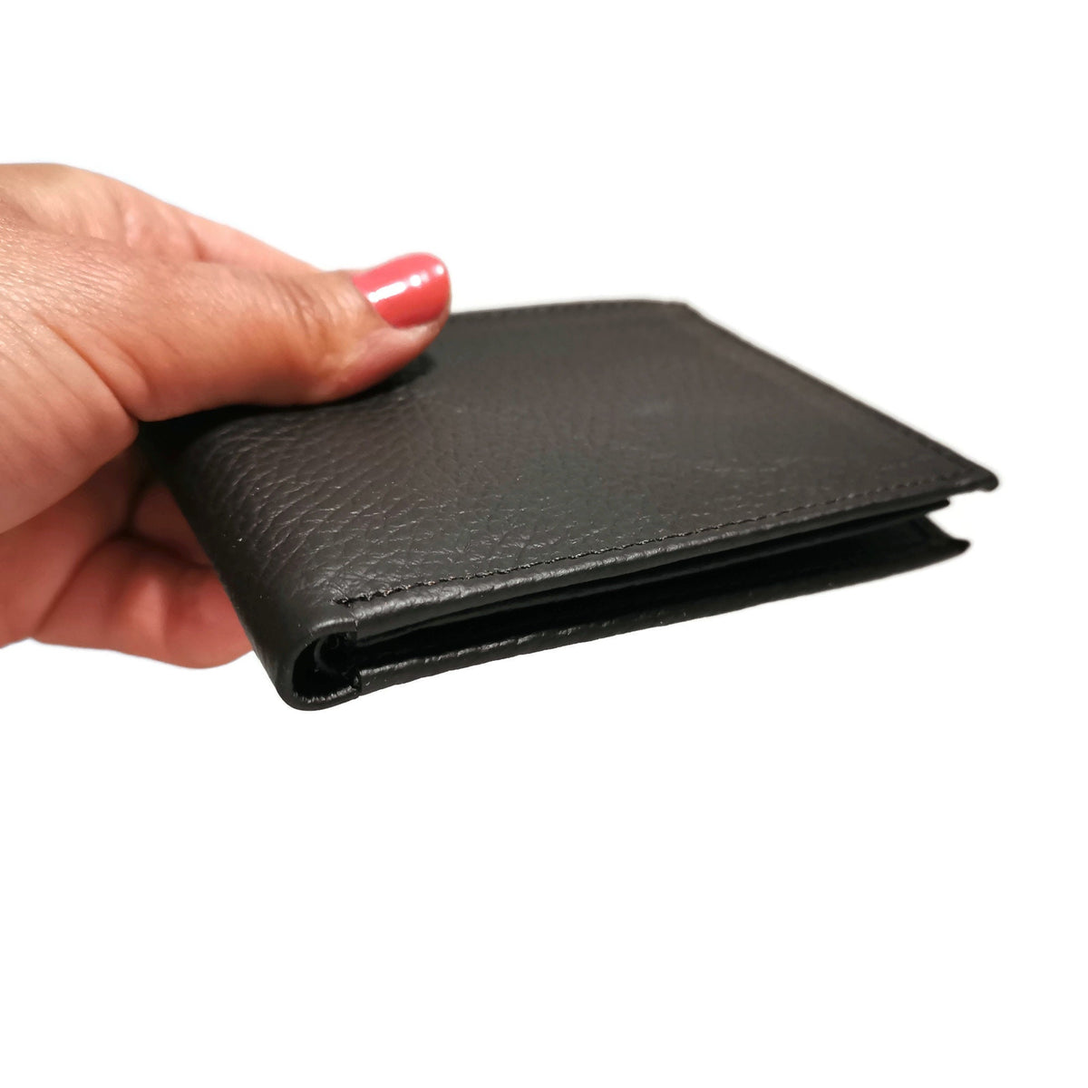 Brown Leather Slim Wallet For Men Bifold  Minimalist Card Holder