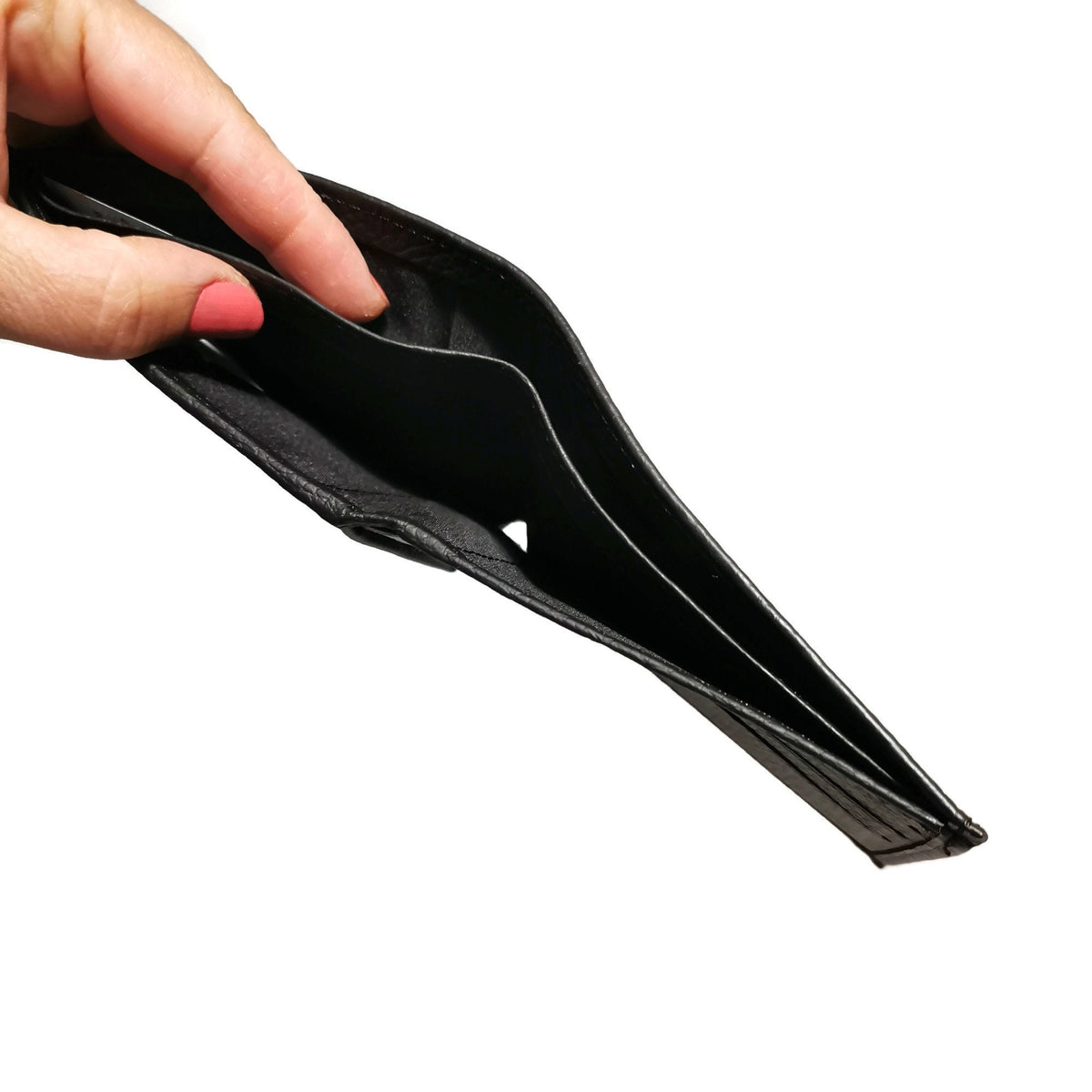 Brown Leather Slim Wallet For Men Bifold  Minimalist Card Holder