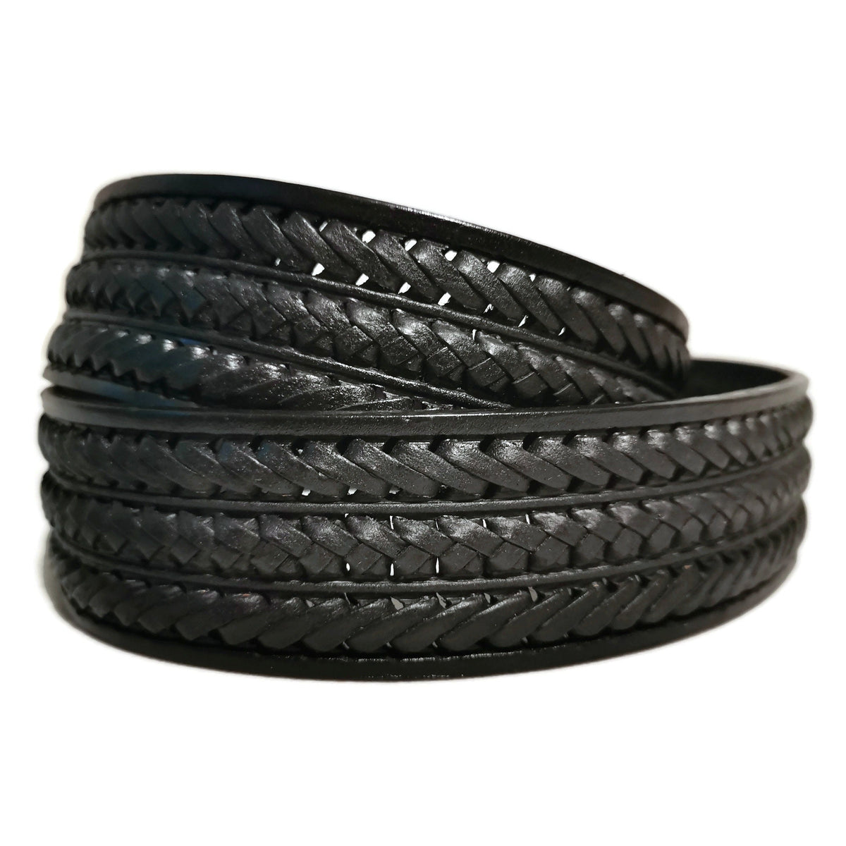 Braided Black Leather Belt for Men  Cowhide  Rodeo Western Style