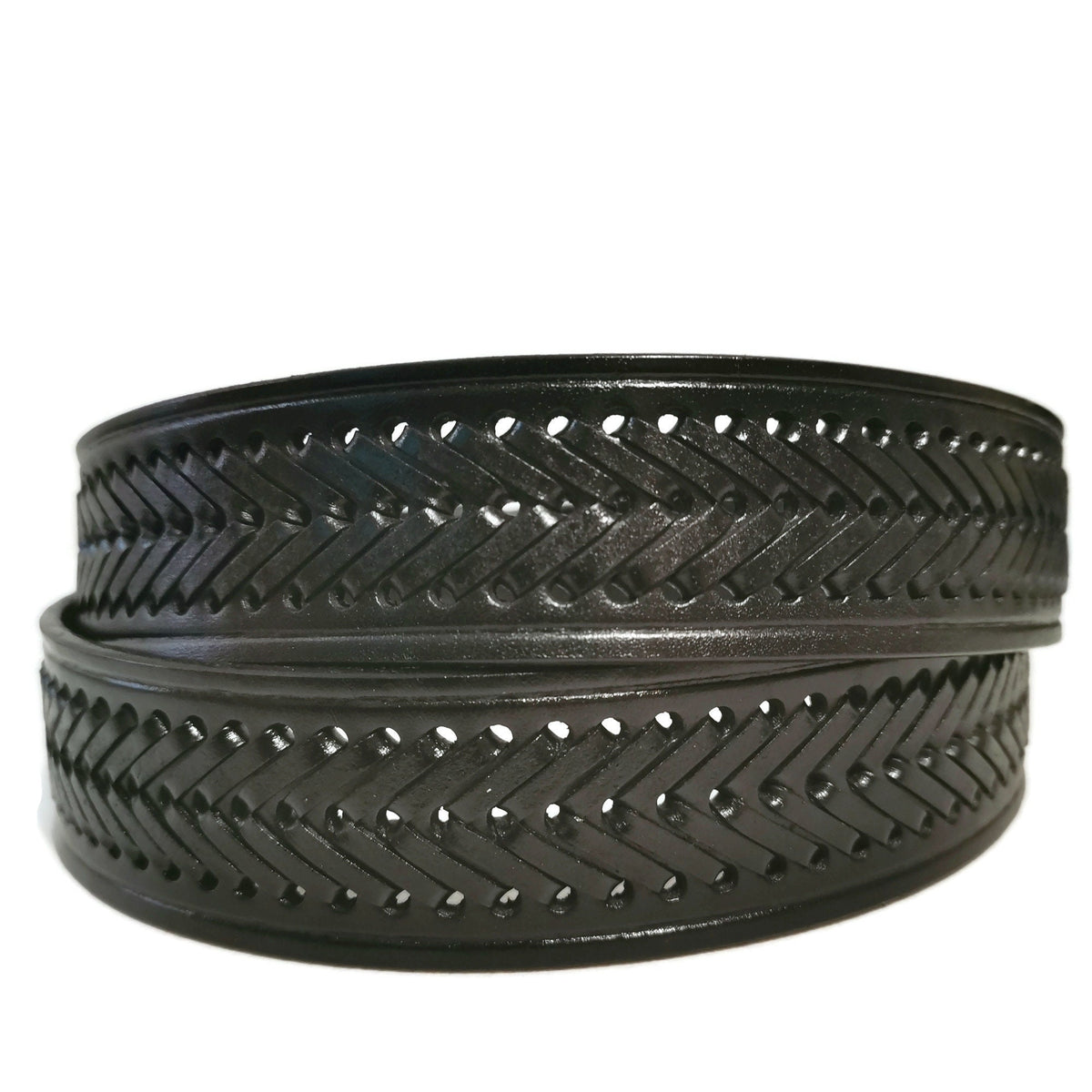 Embossed Leather Cowboy Belt: Men's Western Belt with Eagle Buckle Removable
