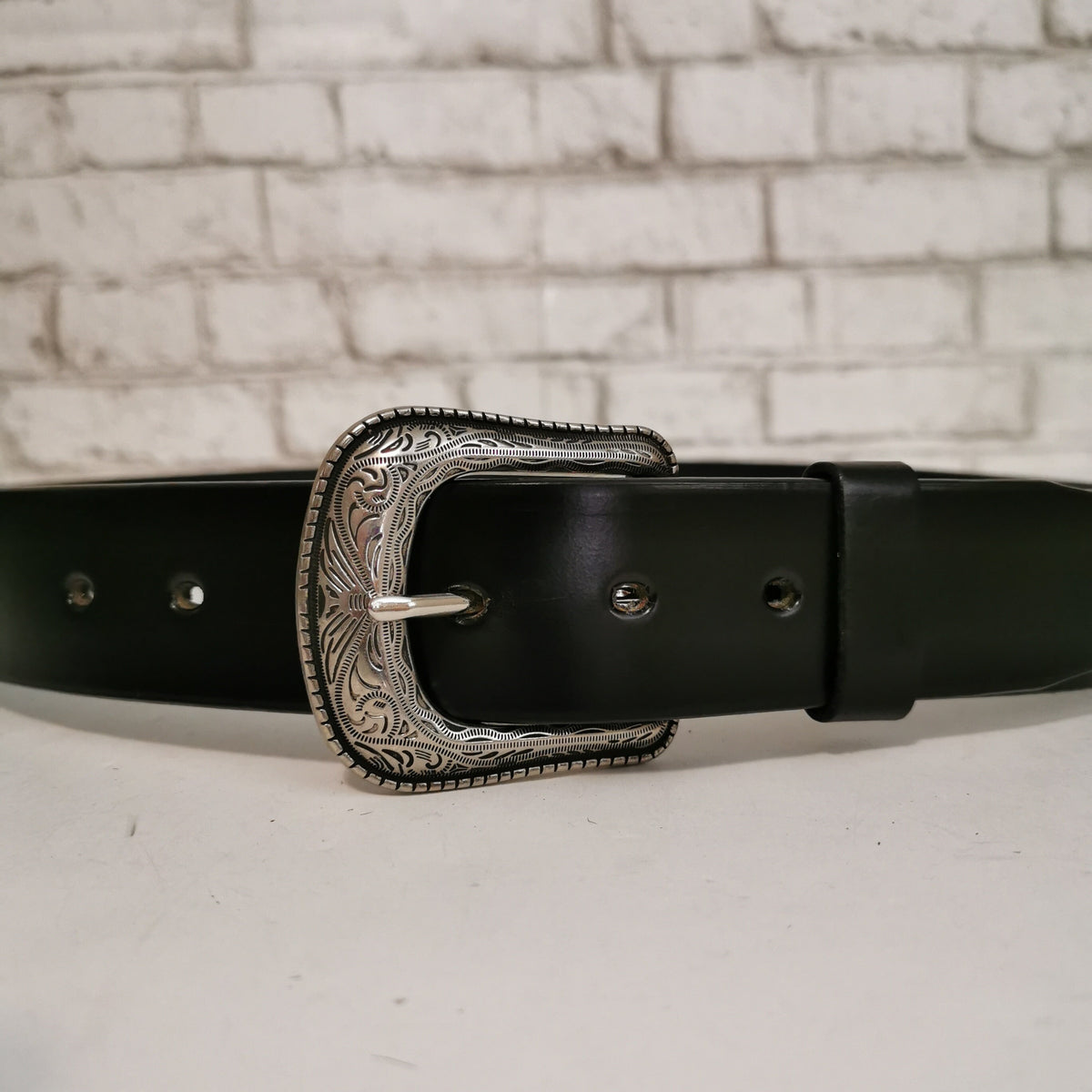 Black  Leather Belt for Women,  Casual, with Removable Buckle, Personalized