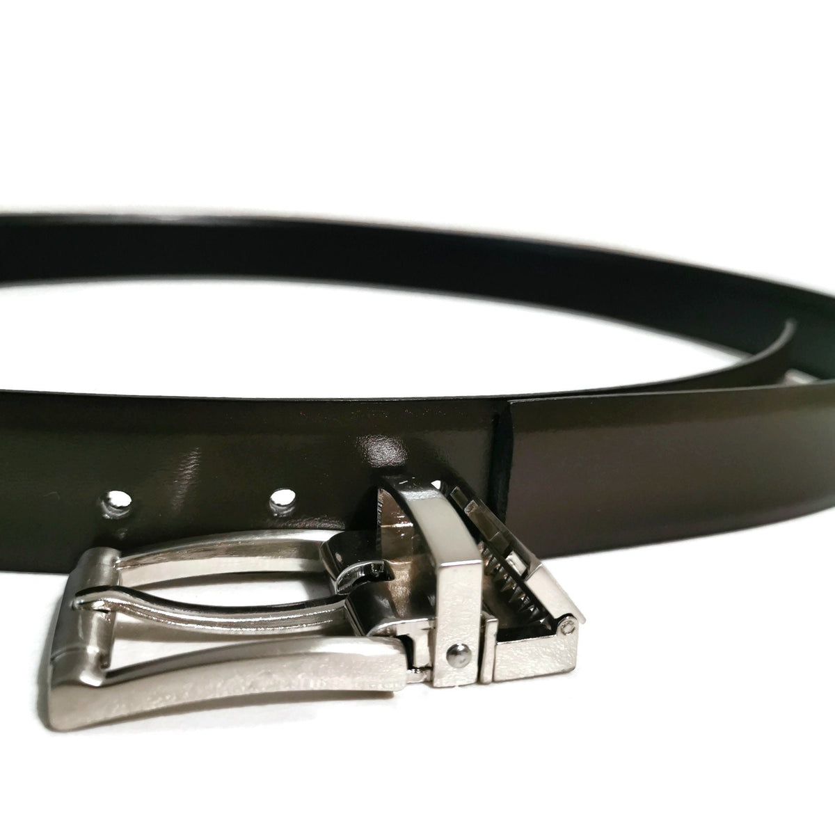 Reversible Leather Belt for Men: Black &amp; Brown Cowhide Dress Belt