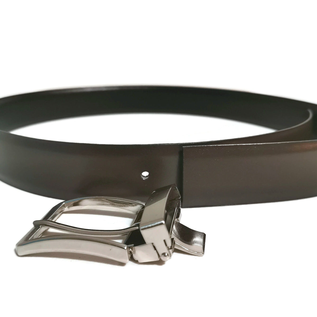 Reversible Black &amp; Brown Leather Belt: Handmade Cowhide, Adjustable Fit