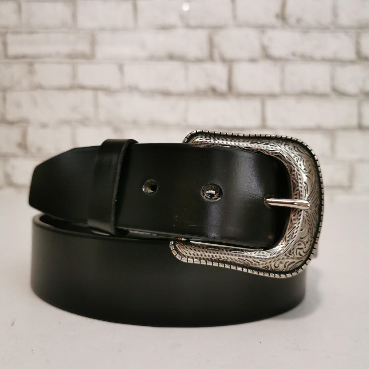 Black  Leather Belt for Women,  Casual, with Removable Buckle, Personalized