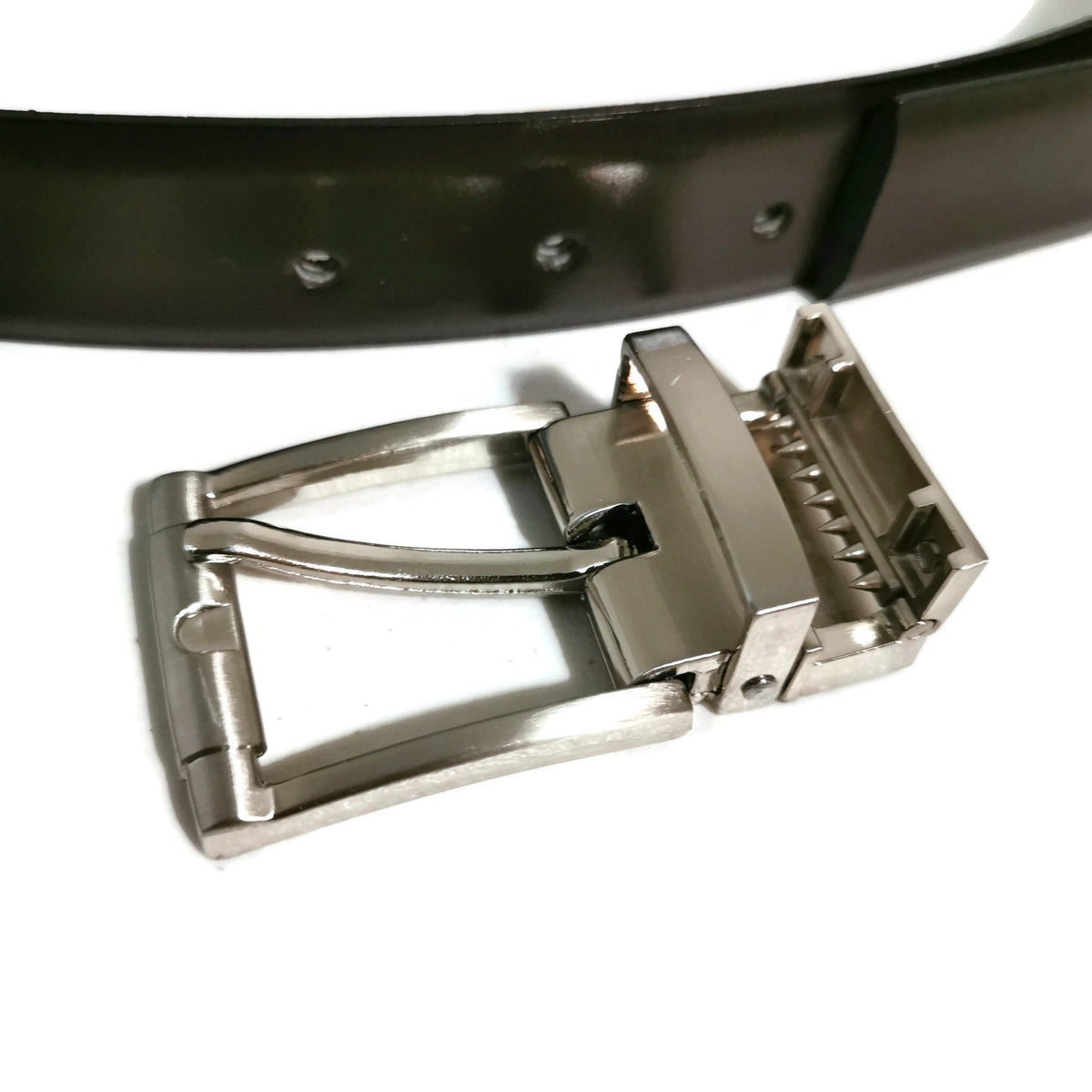 Reversible Black Brown Leather Belt for Men: Handmade Cowhide Dress Belt