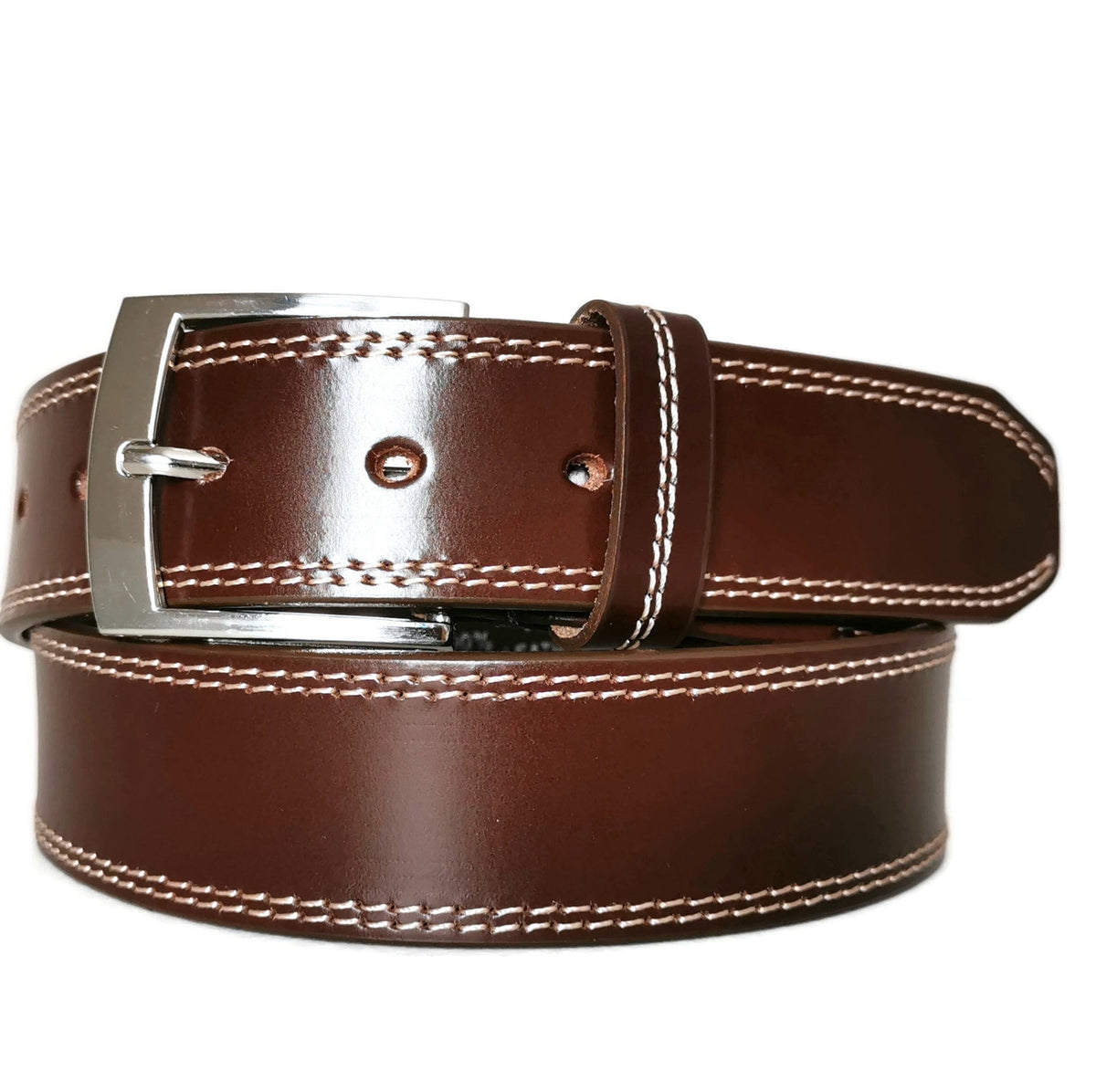 Full Grain Brown Leather Belt for Men: Handcrafted,    Casual  Dress Belt