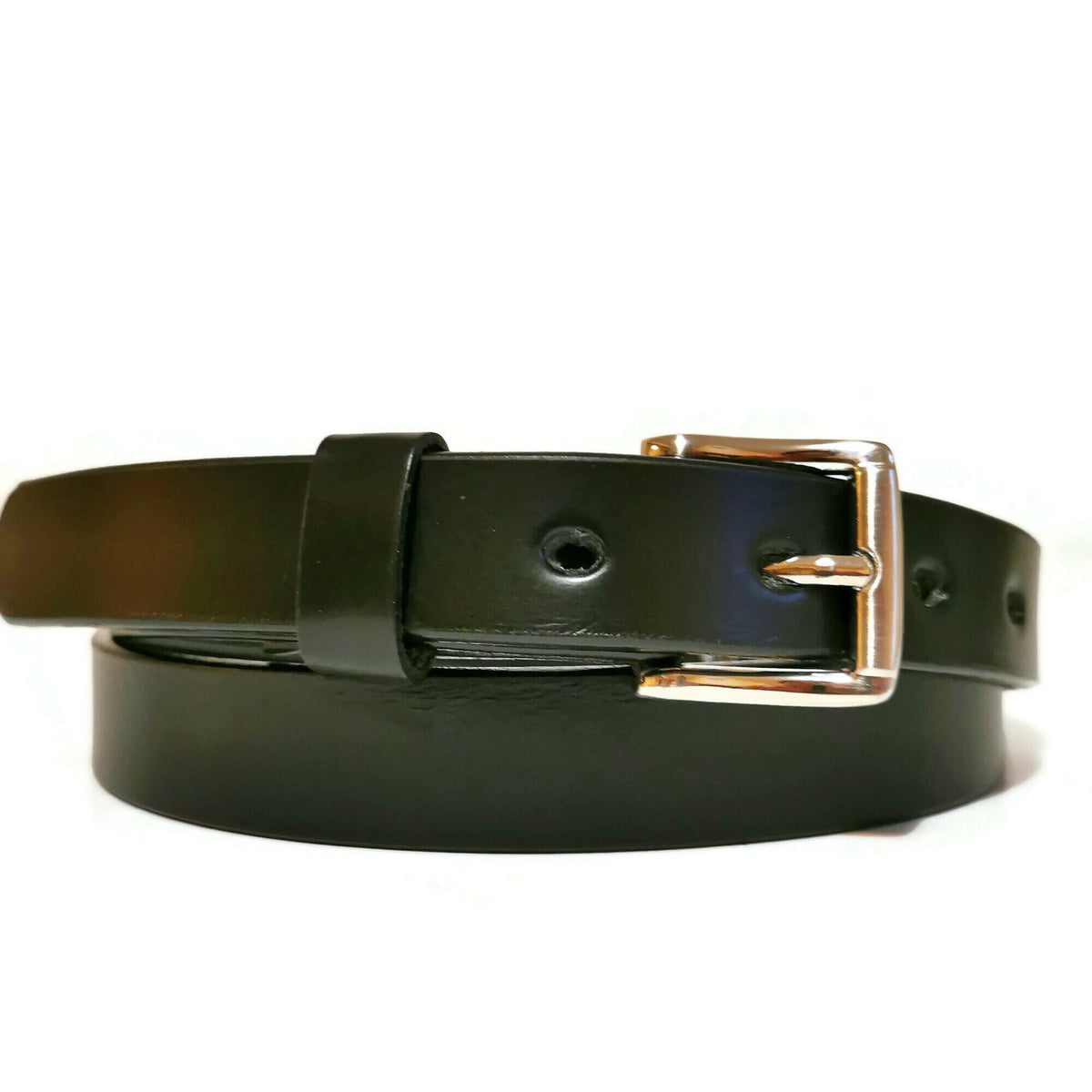 Skinny Black Leather Belt Women: Full Grain Removable Buckle