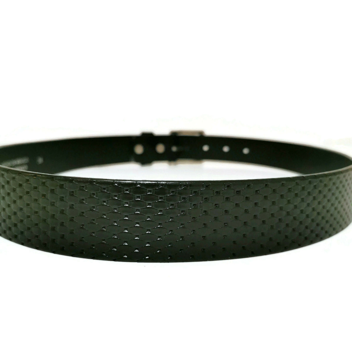 Personalized Black Leather belt for Men Embossed Minimalist with  Removable Buckle