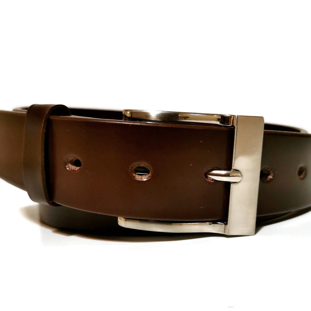 Personalized Brown Leathwr Belt: Men's Casual Belt with Removable Buckle