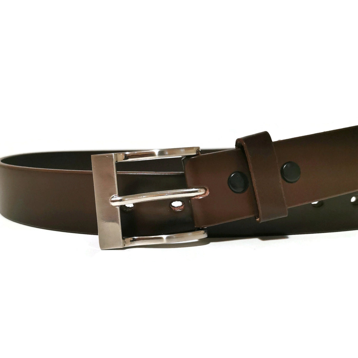 Personalized Brown Leathwr Belt: Men's Casual Belt with Removable Buckle