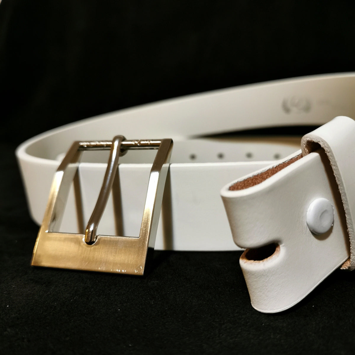 White Leather Belt  With Removable Buckle Cowhide, Casual , Dress Belt
