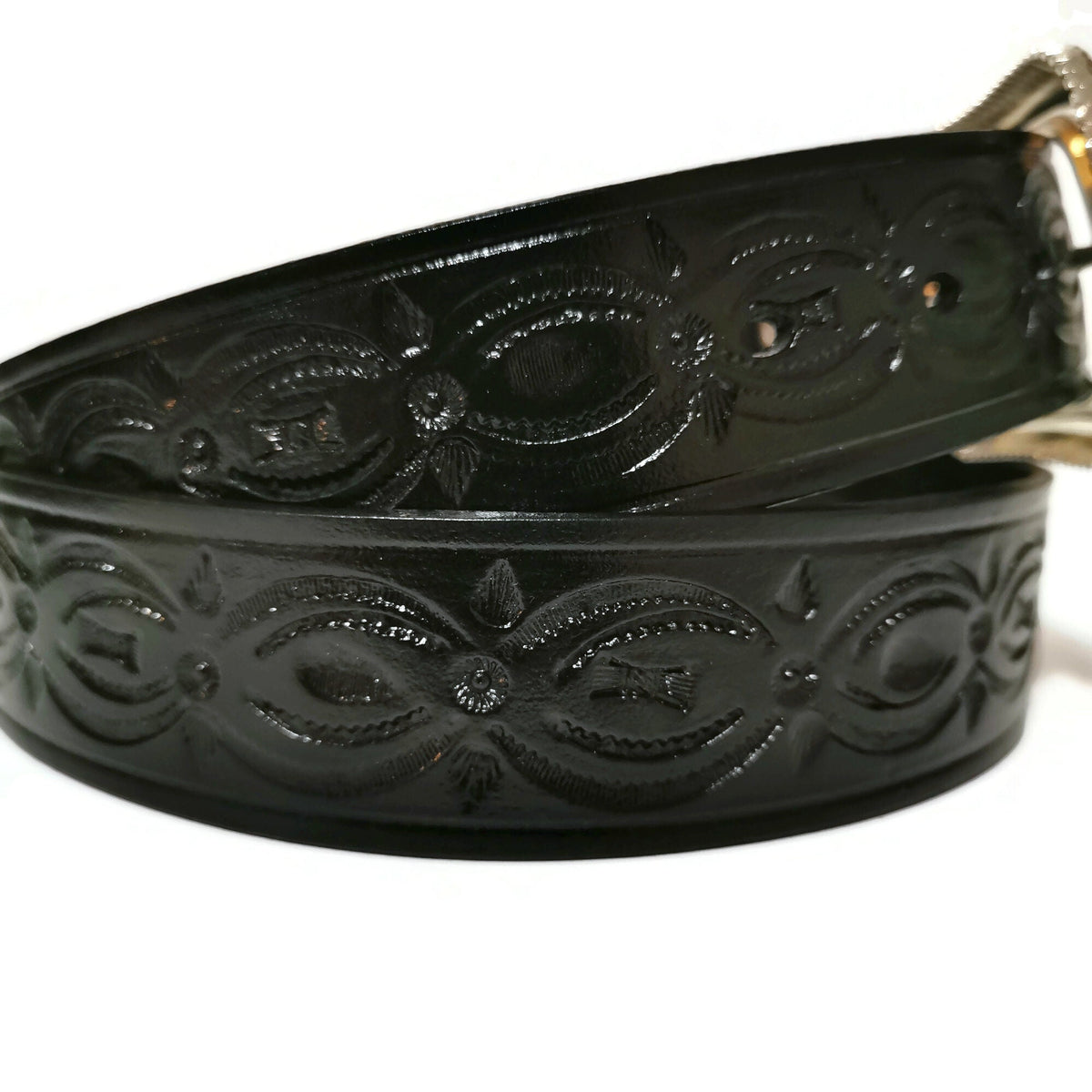 Black Leather Cowboy Belt  For Men with Removable Buckle Rodeo Western Personalized
