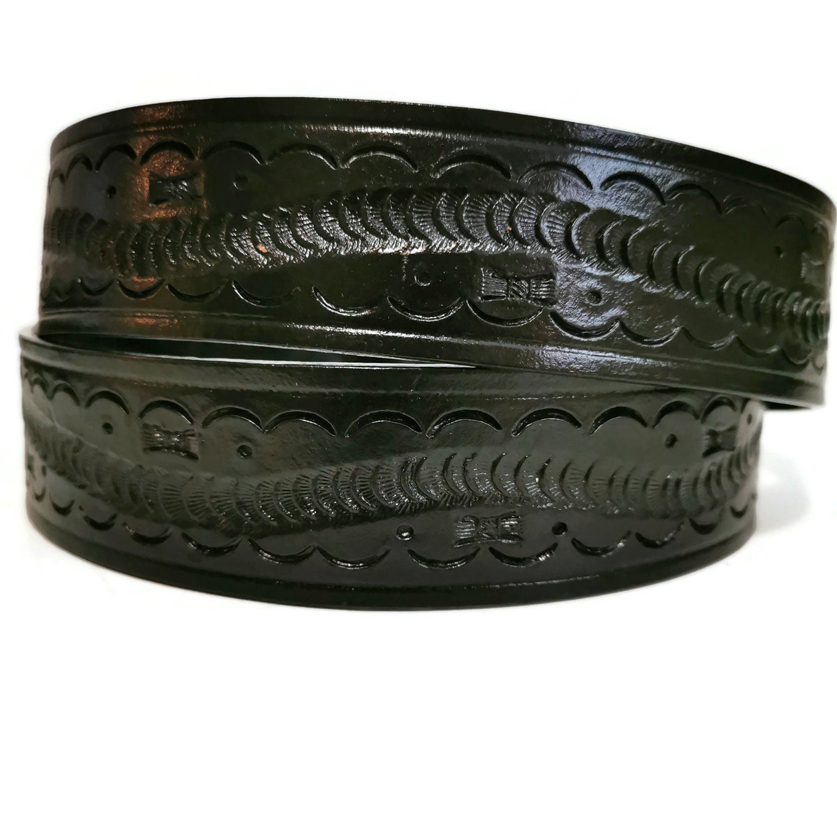 Leather Belt for Men, Hand Tooled Leather Rodeo Cowboy