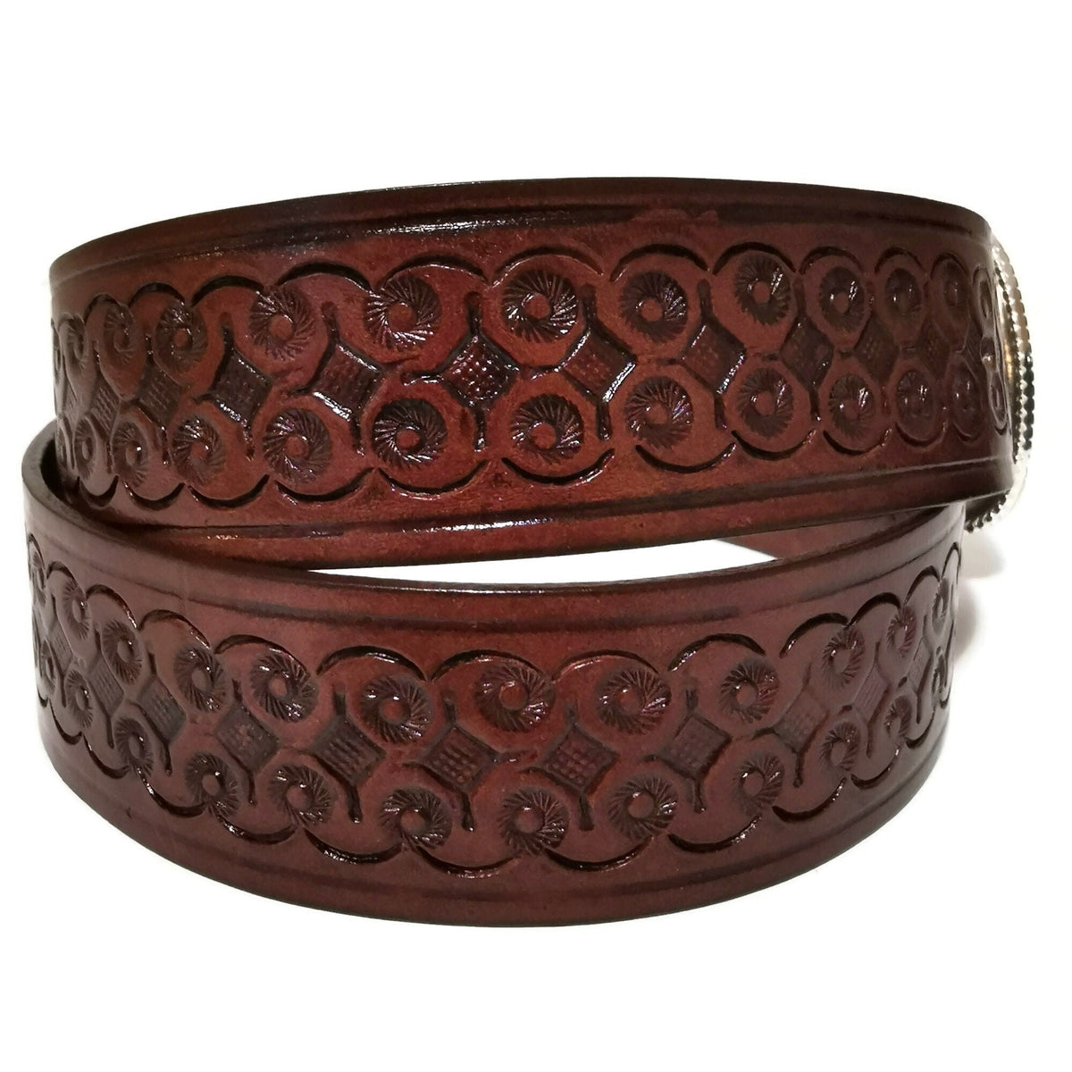 Brown Leather Western Belt for Men Rodeo Removable Buckle, Personalized