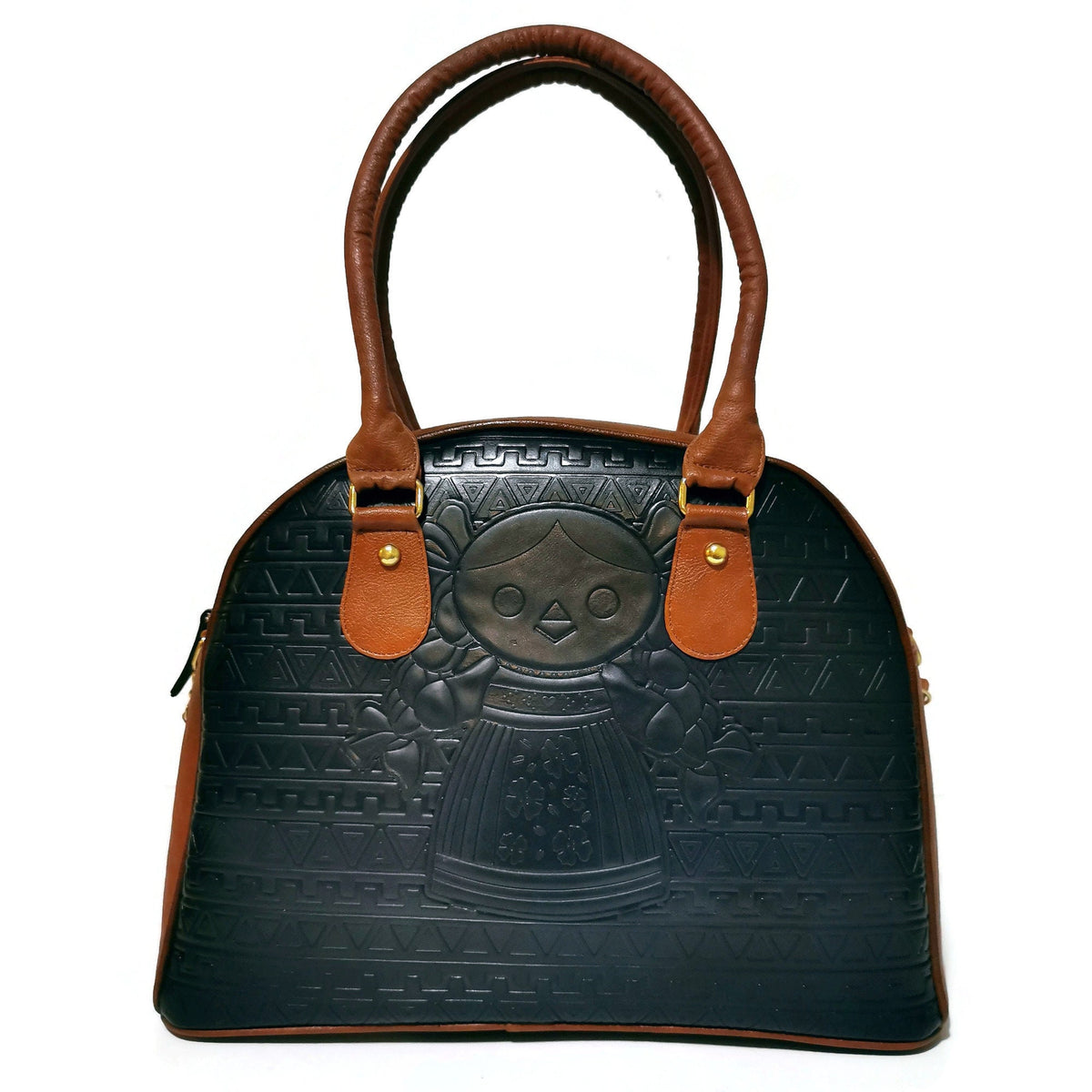 Embossed Faux Leather Shoulder Bag: Handmade Boho Handbag