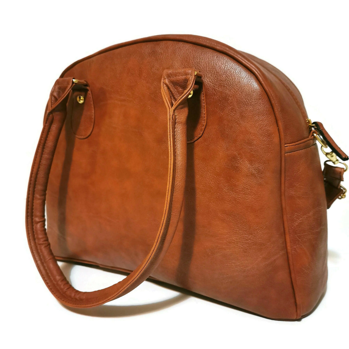 Embossed Faux Leather Shoulder Bag: Handmade Boho Handbag