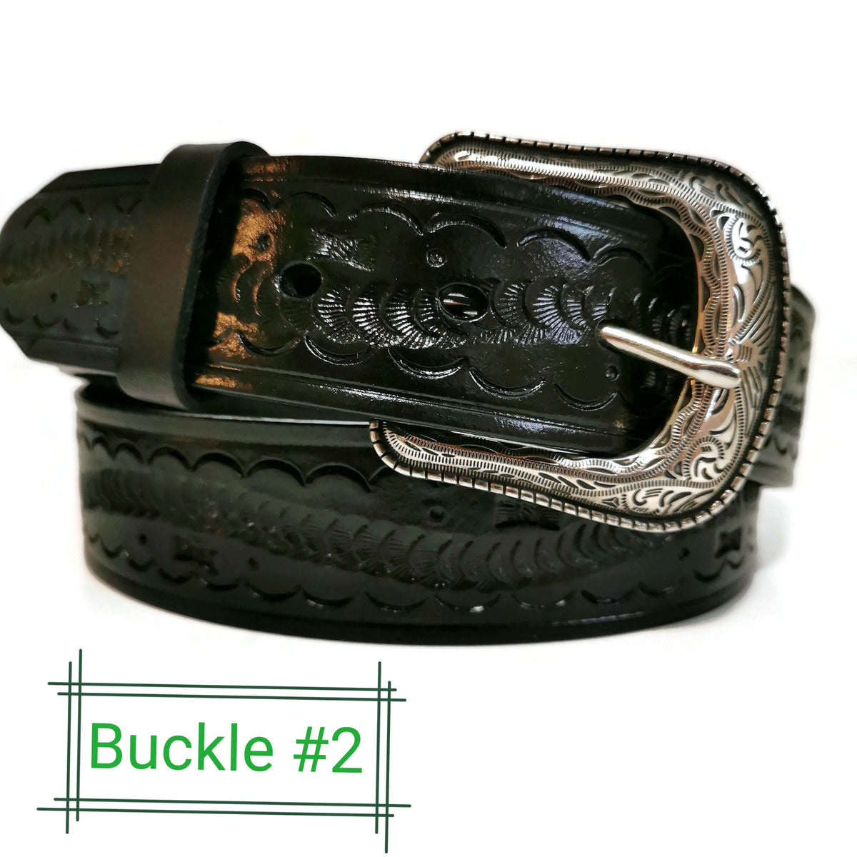 Leather Belt for Men, Hand Tooled Leather Rodeo Cowboy