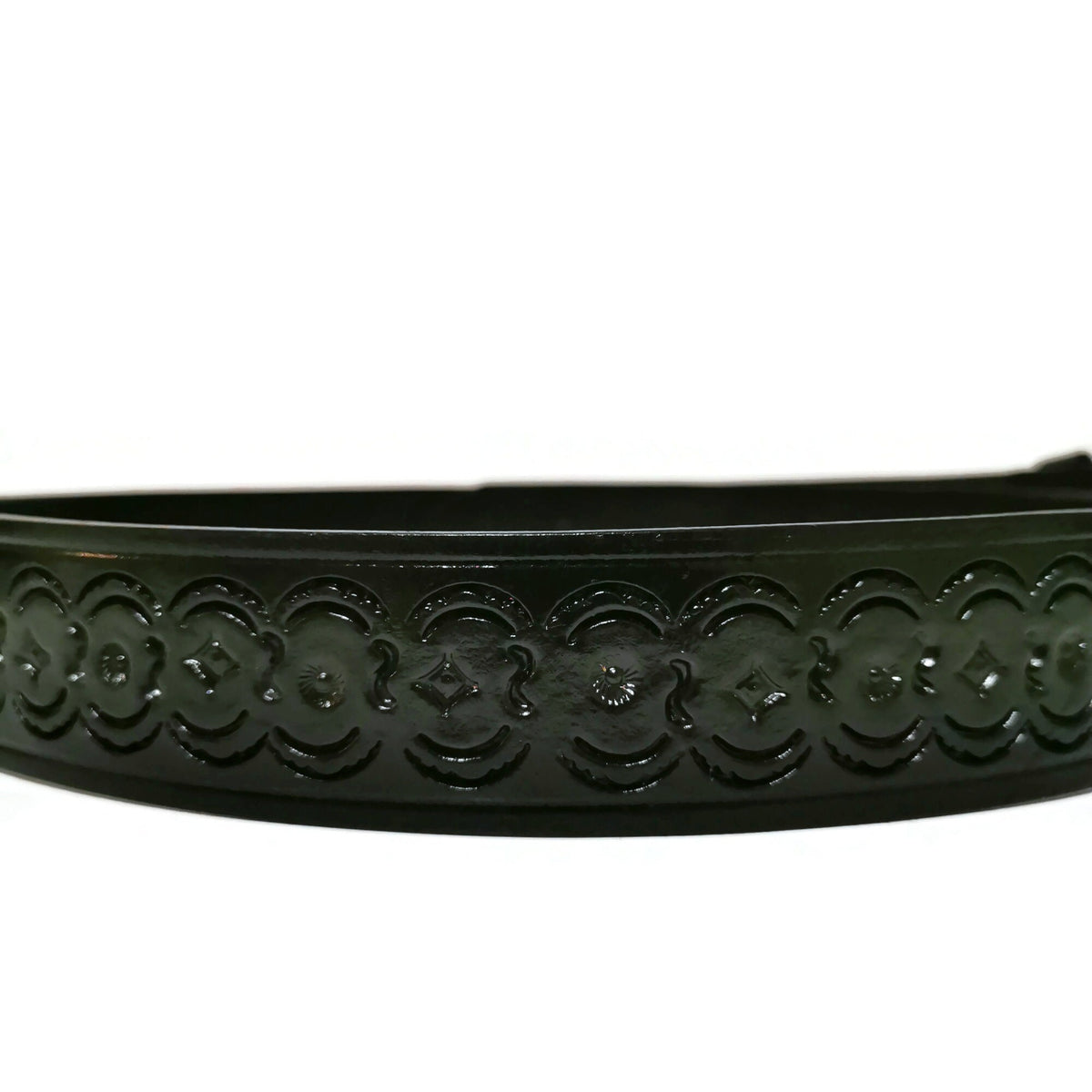 Black Hand Tooled Leather Belt Western Rodeo Cowboy Style For Men