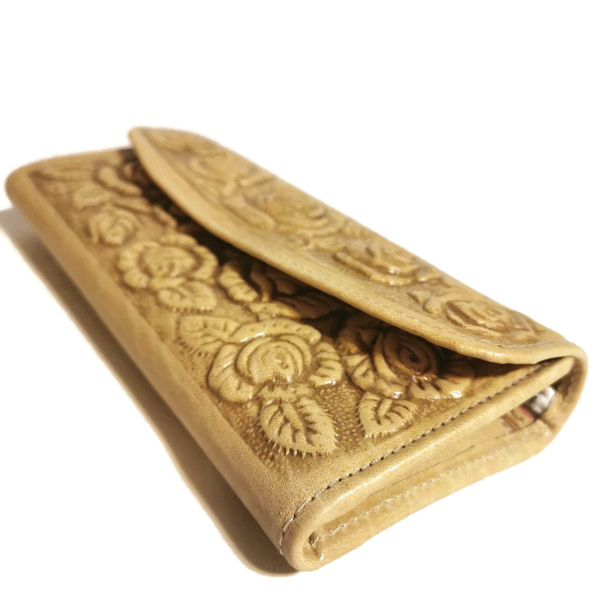 Large Leather Wallet For Women, For Cards,  Floral Embossed