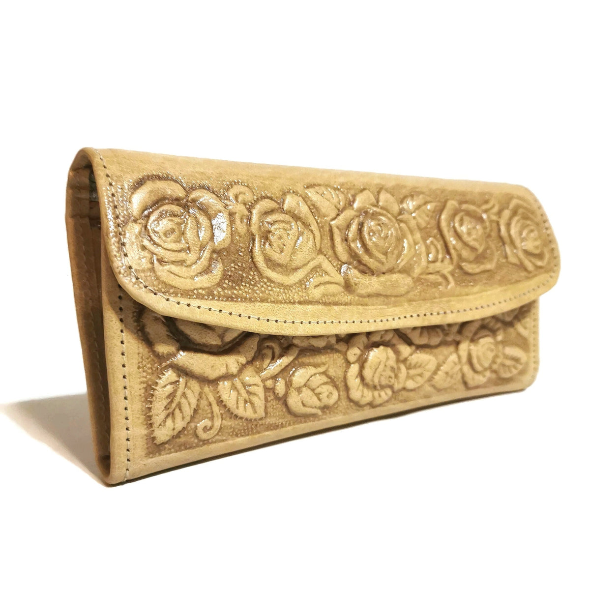 Large Leather Wallet For Women, For Cards,  Floral Embossed