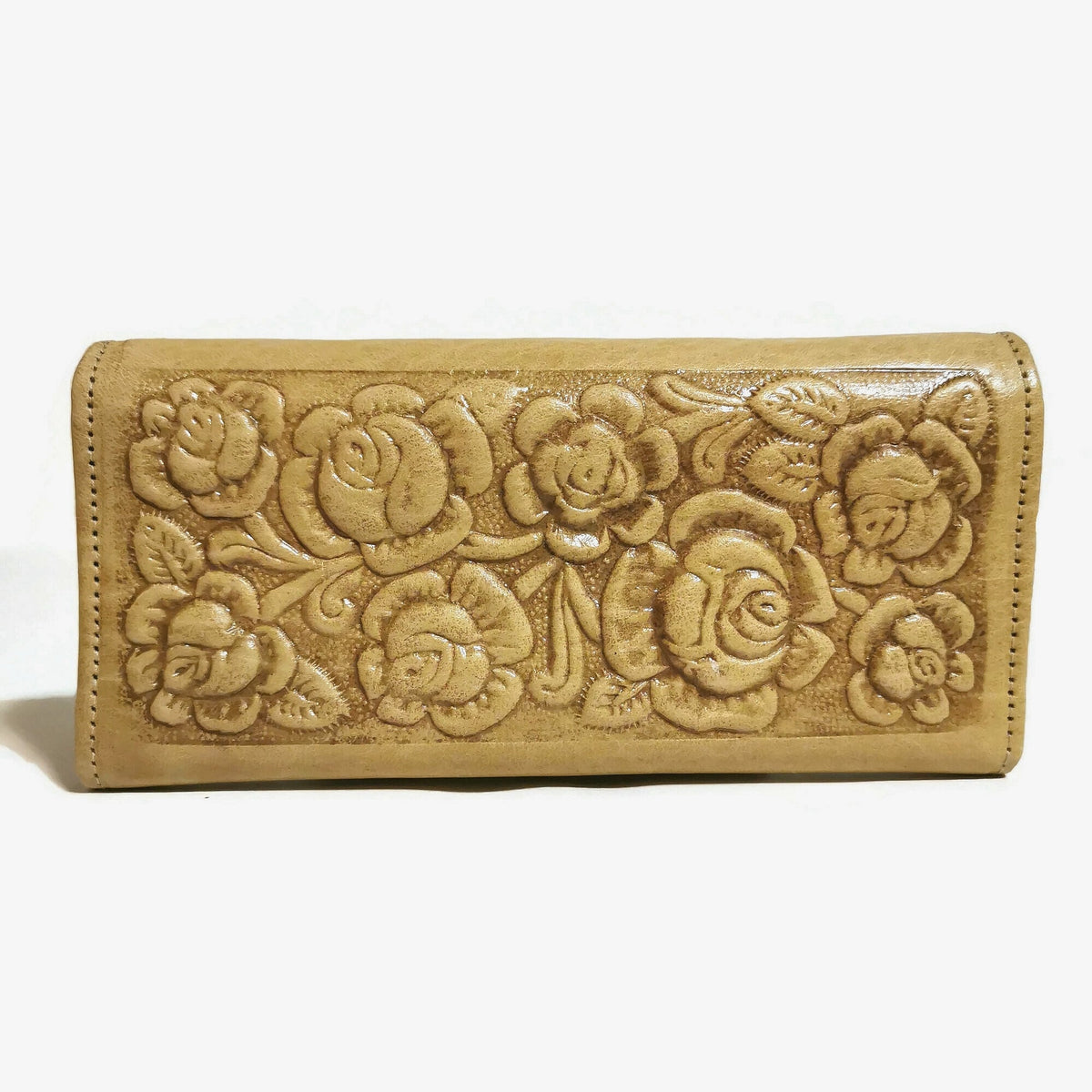 Large Leather Wallet For Women, For Cards,  Floral Embossed