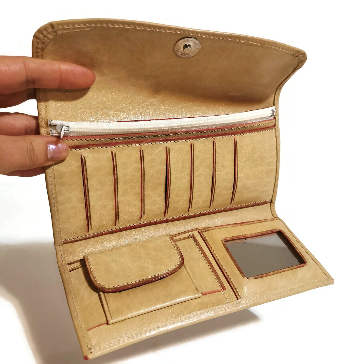 Large Leather Wallet For Women, For Cards,  Floral Embossed