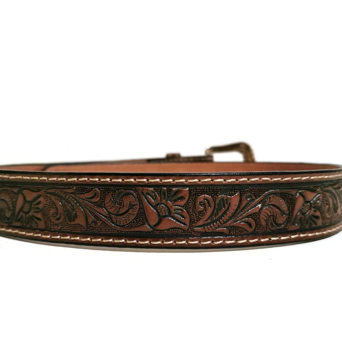 Embossed Leather Belt for Kids Personalized  Floral Boho Style