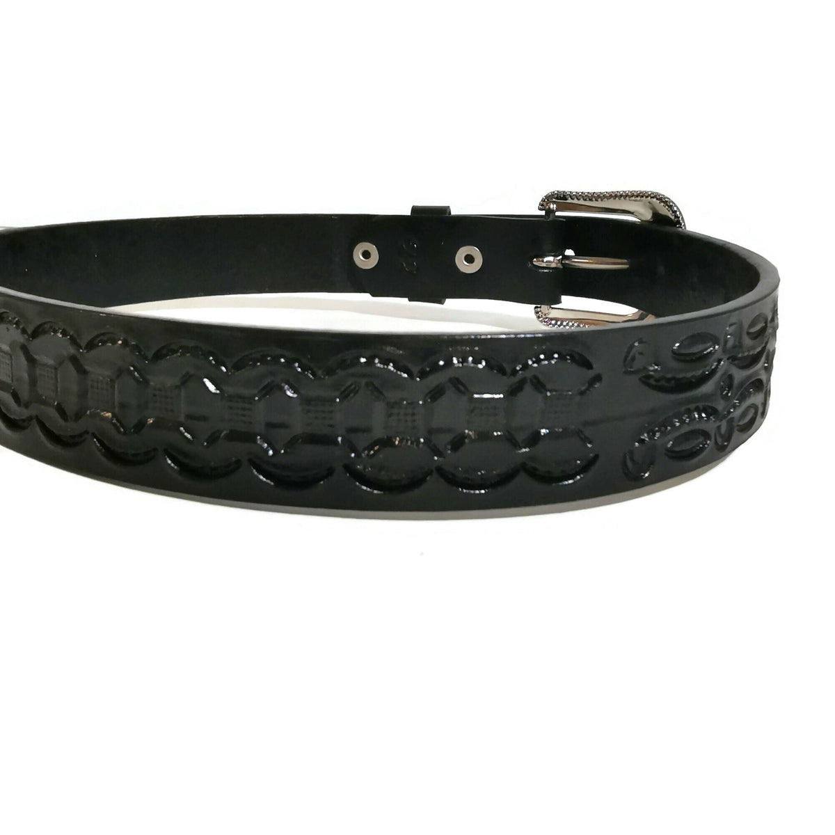 Personalized Rodeo Leather Belt for Kids Black Hand Tooled Western Children Belt