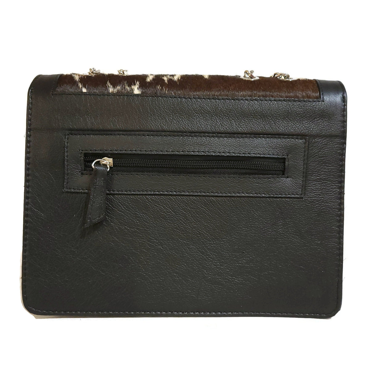 Hair On Hide Leather Bag: Western Cowgirl Shoulder Bag,  Black