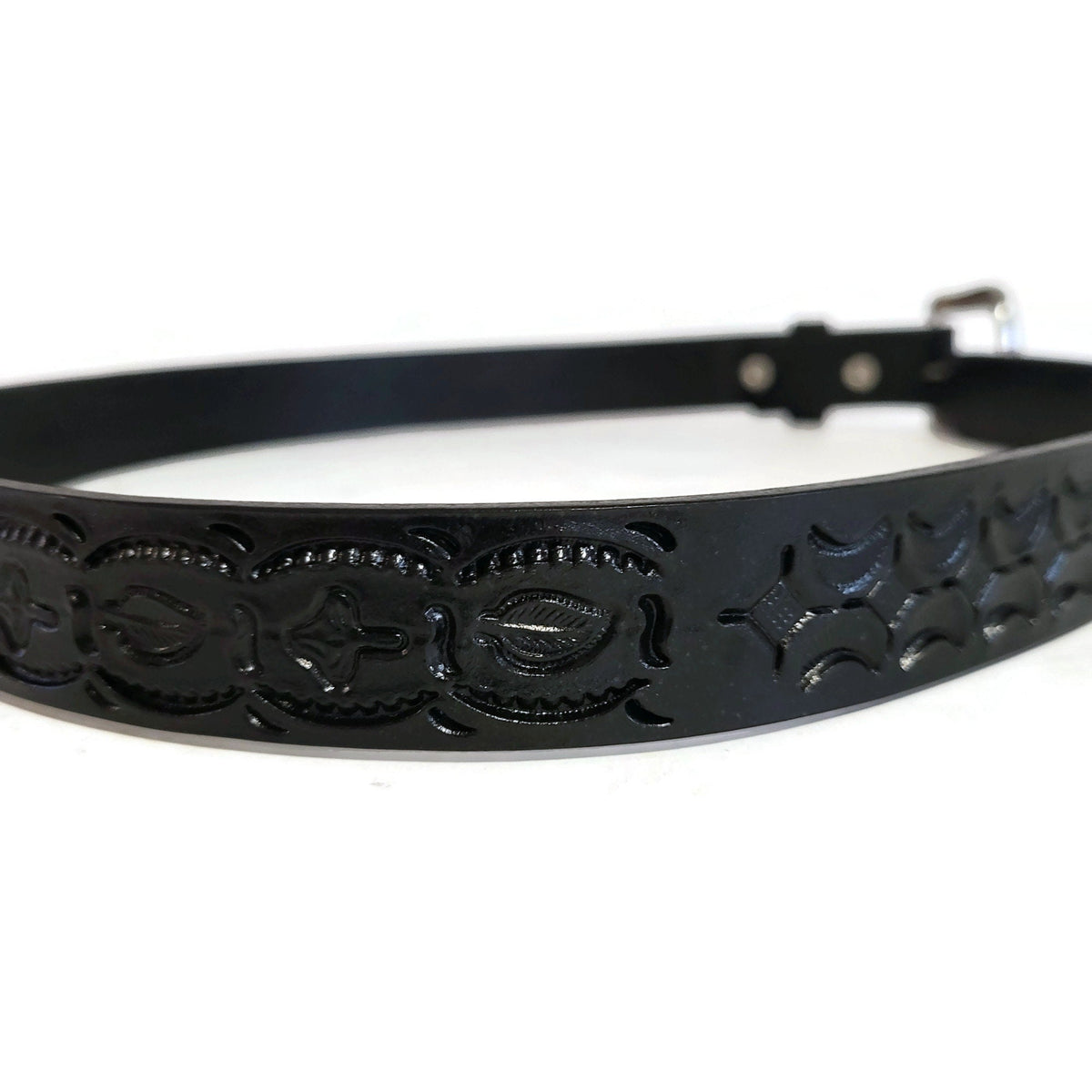 Personalized Hand Tooled Leather Rodeo Belt for Kids: Western Cowboy Style