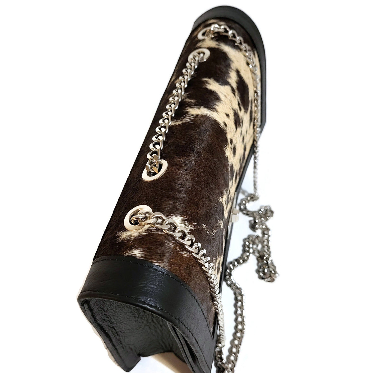 Hair On Hide Leather Bag: Western Cowgirl Shoulder Bag,  Black